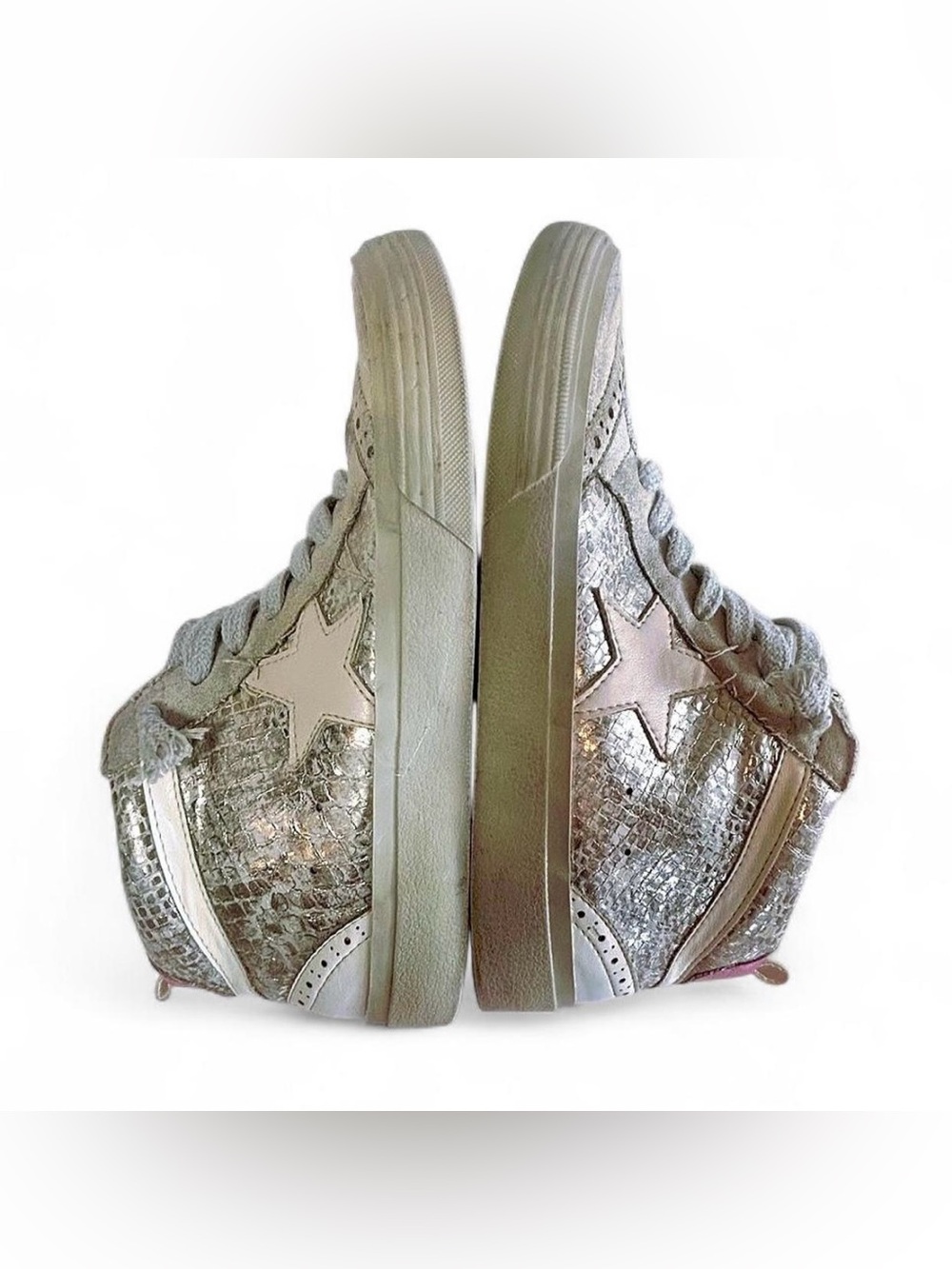 Shu Shop Star Metallic Hi-Top Sneakers Size 6.5 Edgy Rock